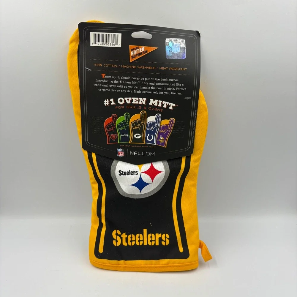 NFL Pittsburgh Steelers #1 Fan Oven Mitt Foam Finger Style‎ Yellow Black Cotton